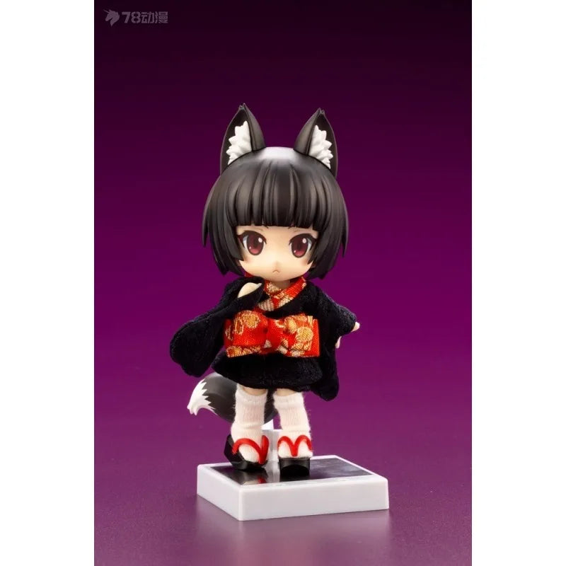 Kotobukiya Original Cu-poche Finished Product Movable Series White Fox Black Fox Anime Action Figure Toys Model Gifts for Boys