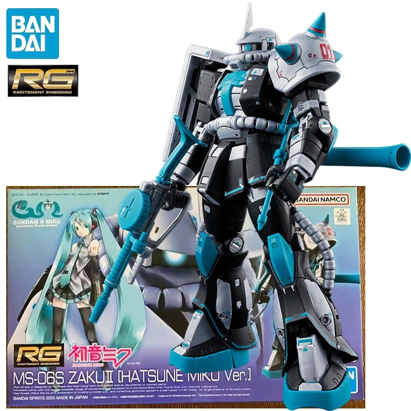 In Stock BANDAI PB Limited GUNDAM X Miku Anniversary Special Project RG 1/144 MS-06S ZAKU Ⅱ [HATSUNE MIKU Ver.] Anime Figure To