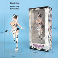 25cm Black And Pink Cow Maid Cartoon Girl Figure Model Statue Boys Collection Desktop Decoration Ornament Toys Gifts