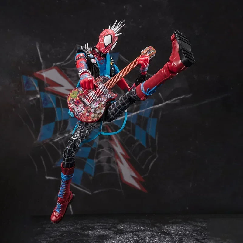 Original Bandai Anime Action Figure Spider Man Punk ACROSS THE SPIDER-VERSE SHFiguarts Finished Model Kit Toy Gift for Kids