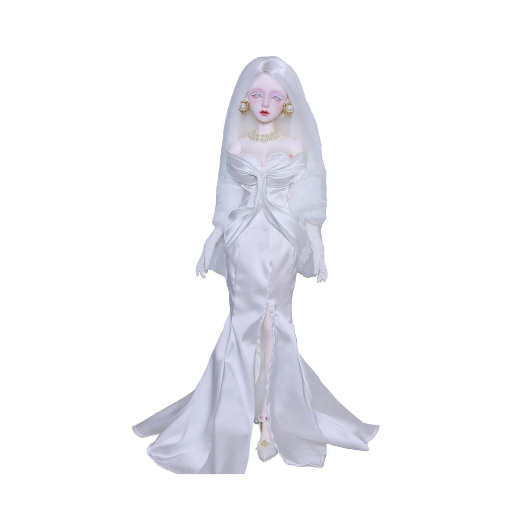 JOYBJD Lvy 1/4 Ball Jointed Doll Classic Elegant Style Noble Lady White Dress Full Set Gift Handmade Collectible BJD