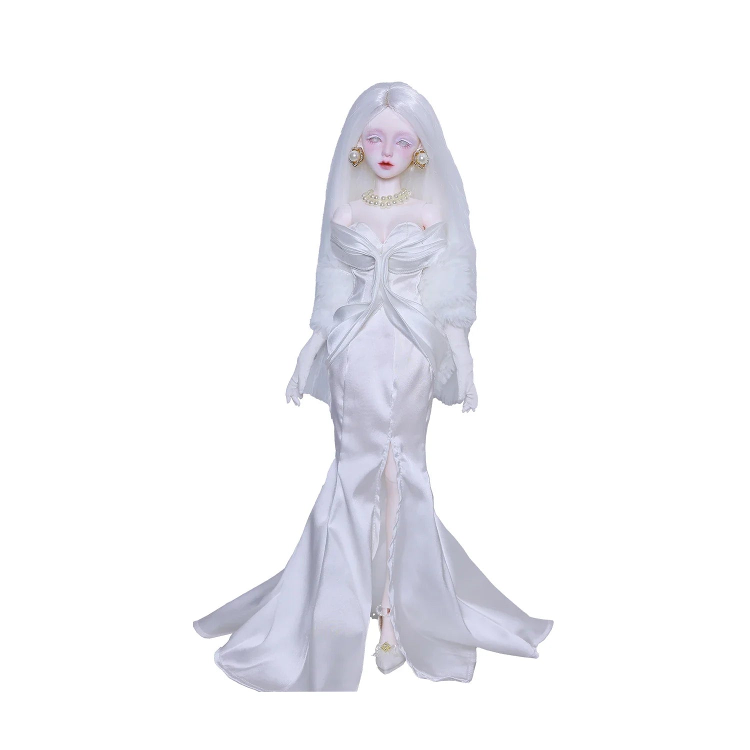 JOYBJD Lvy 1/4 Ball Jointed Doll Classic Elegant Style Noble Lady White Dress Full Set Gift Handmade Collectible BJD