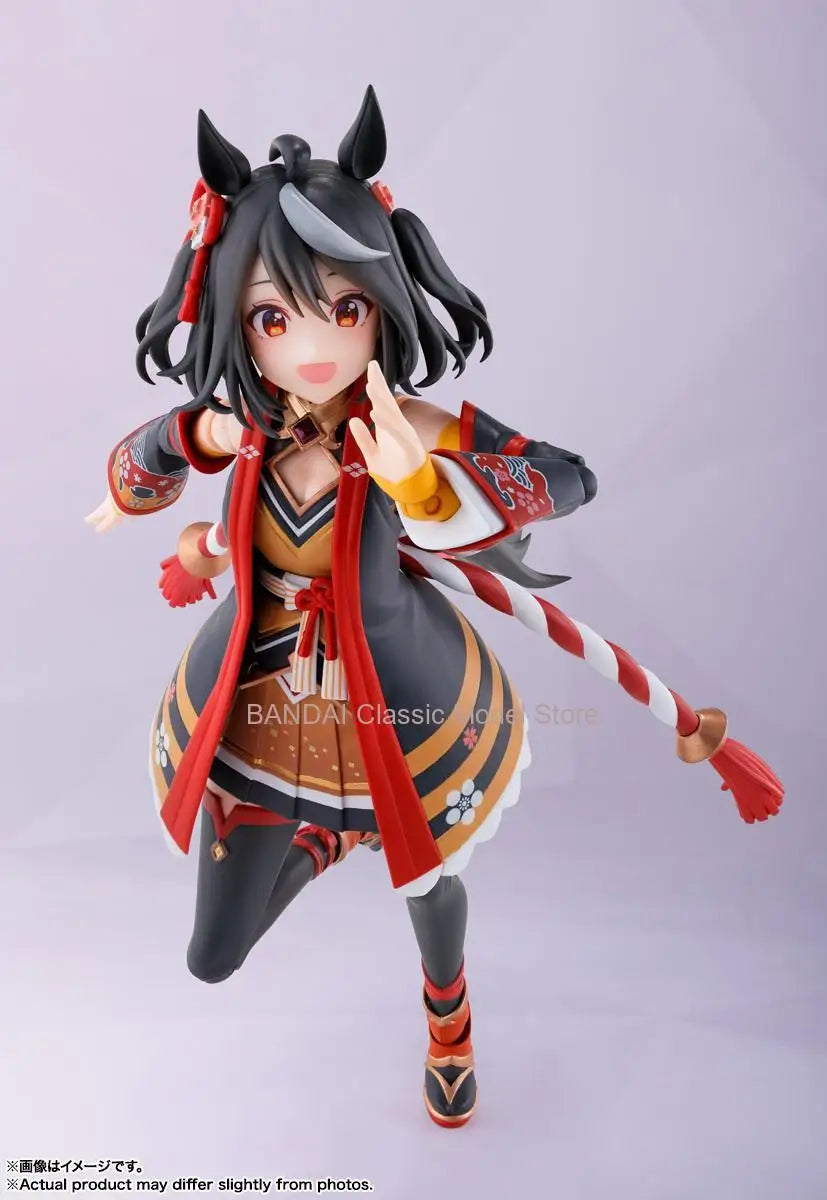 BANDAI Original S.H.Figuarts Umamusume Pretty Derby Kitasan Black Action Figure Assembly Model Toys Collectible Model Ornaments