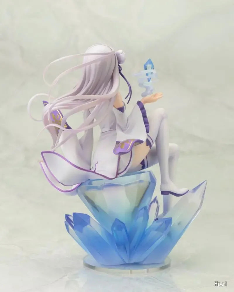 KOTOBUKIYA Original:Re:Zero kara Emilia Crystal style 17cm PVC Action Figure Anime Figure Model Toys Figure Collection Doll Gift