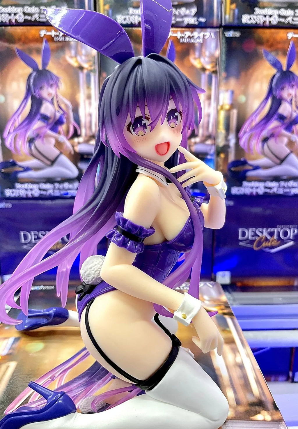 13CM Anime DATE A LIVE Yatogami Tohka Figure Desktop Cute Bunny Girl Style Model Toy Gift Collection Aciton Figure PVC