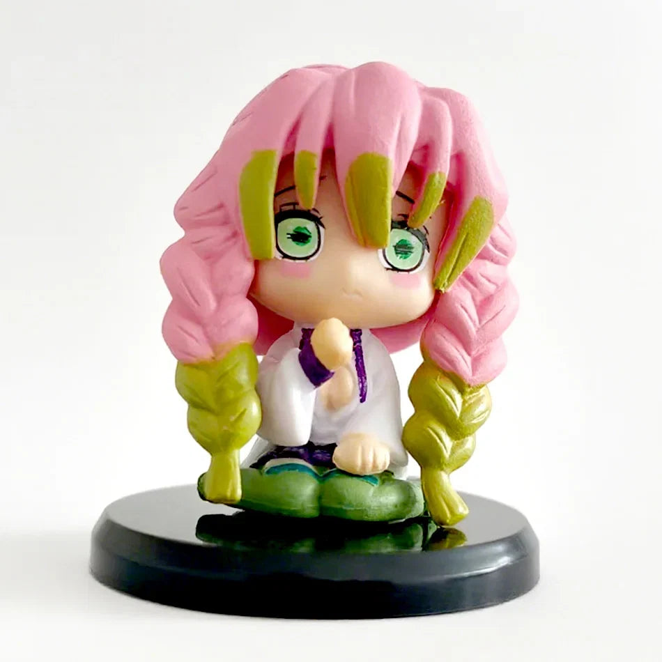 2025 Demon Slayer Q Version Figure Toy  Kimetsu No Yaiba - Sitting Tanjiro Inosuke Zenroz PVC Model Doll Anime Collectible Gifts
