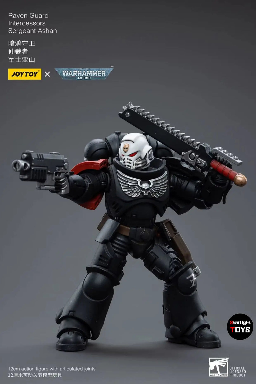 【JOYTOY】Warhammer 40K Raven Guard Intercessors Sergeant Ashan 1/18 Action Figure Toys Collection
