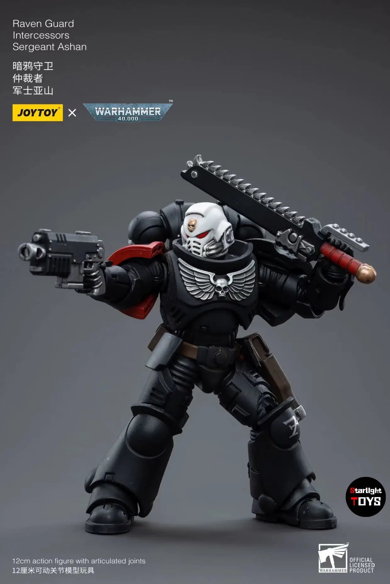 【JOYTOY】Warhammer 40K Raven Guard Intercessors Sergeant Ashan 1/18 Action Figure Toys Collection
