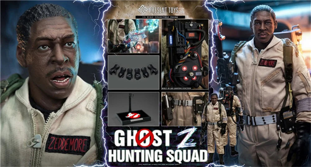 PRESENT TOYS PT-sp57 PT-sp58 1/6 Scale Ghost Hunting Team Zeddemore Venkman Full Set for 12'' Action Figure Model Toys