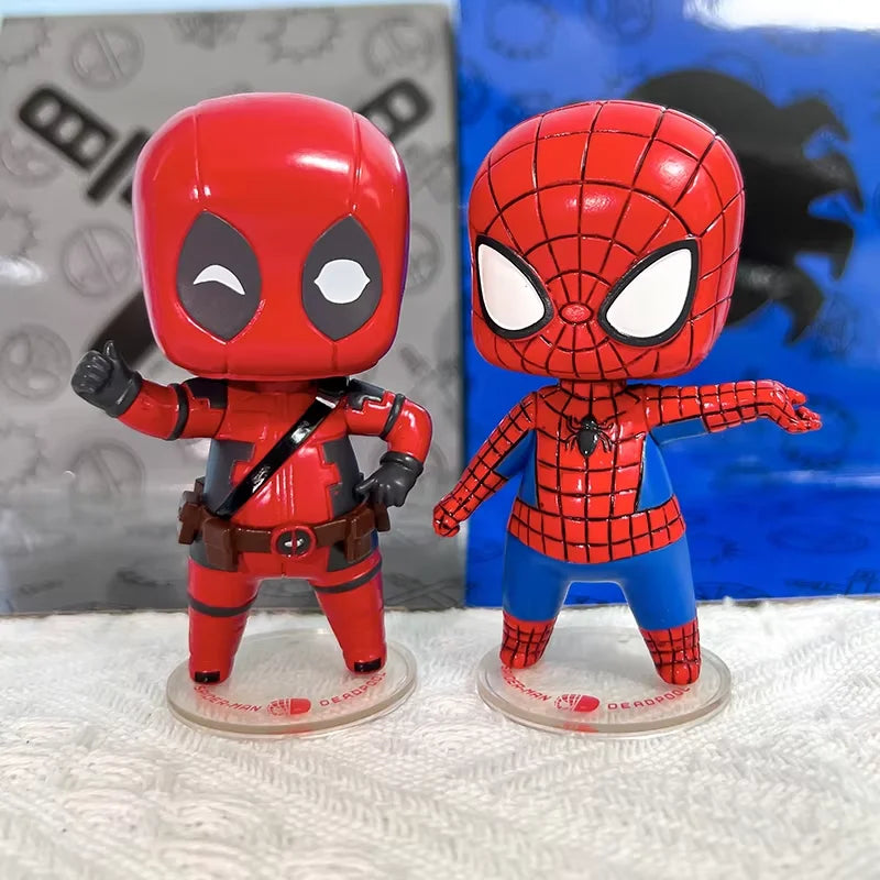 The Avengers Captain Q Edition Figure America Winter Soldier Spiderman Figure Handmade Desktop Ornament Creative Collectible Toy