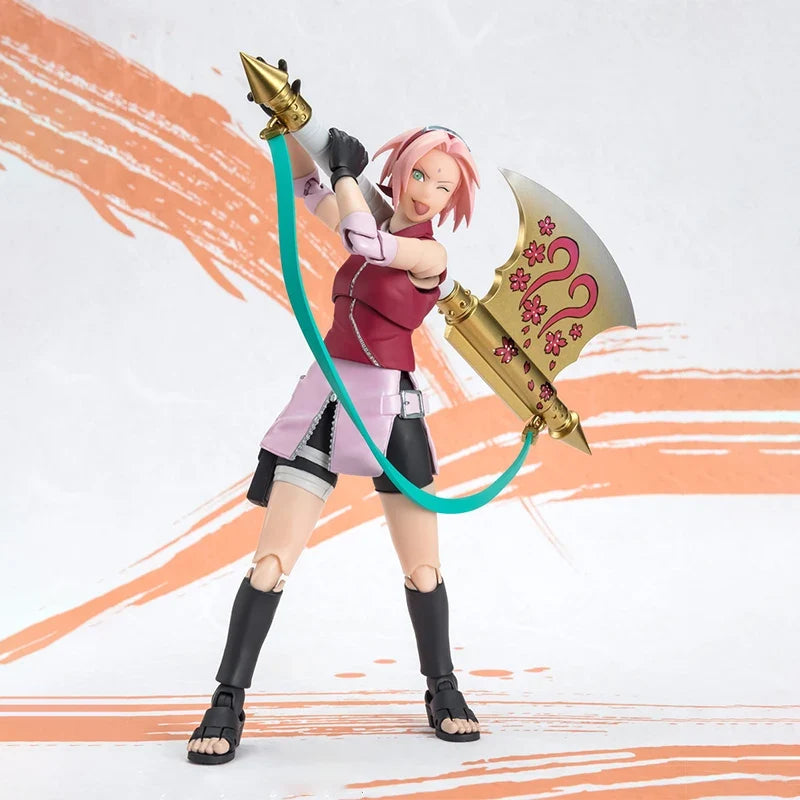Bandai Original Genuine Figure Naruto Model Kit SHF Sakura Haruno NarutoP99 Collection Action Figure Model for Kids Toys Gifts