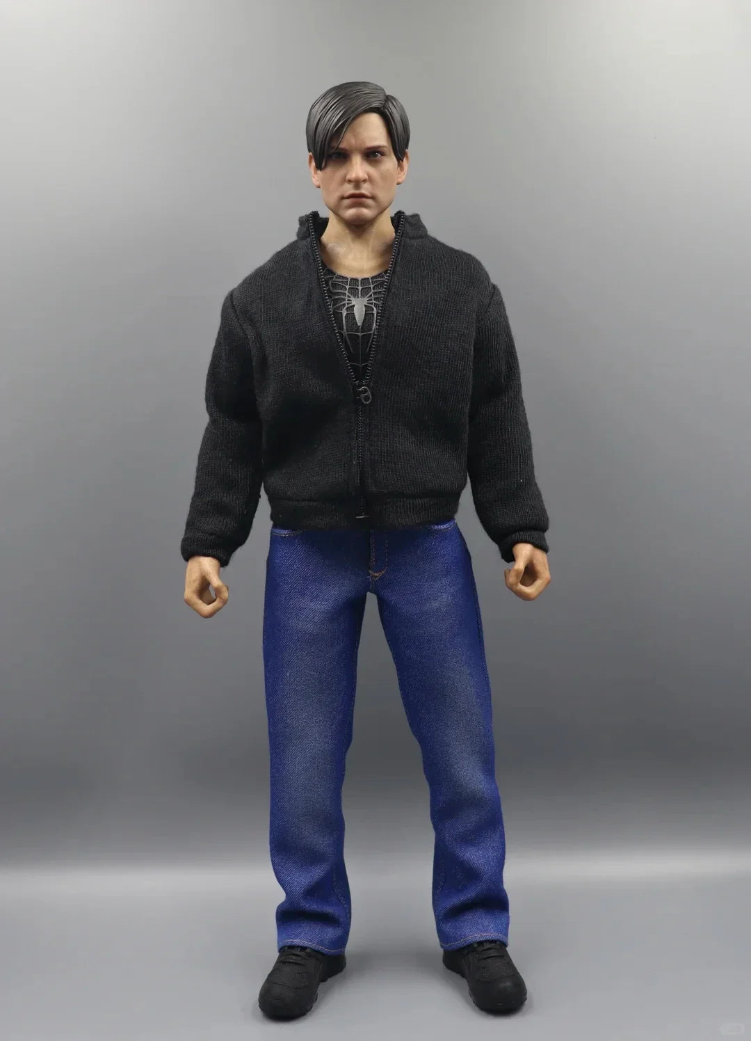 New In Stock Rise Work RW01 1/6 Scale Male Clothes Peter Parker Symbiont Black Spider Casual Suit For 12-inch Action Figure Toys