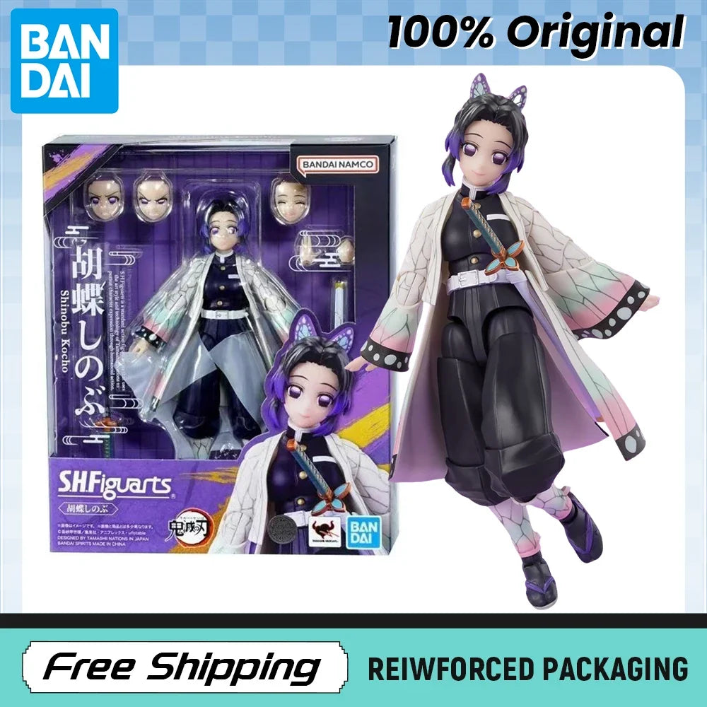In Stock Bandai SHF Demon Slayer Kochou Shinobu Insect Hashira Action Figures Model Original Toys Ornaments Gifts Collectible