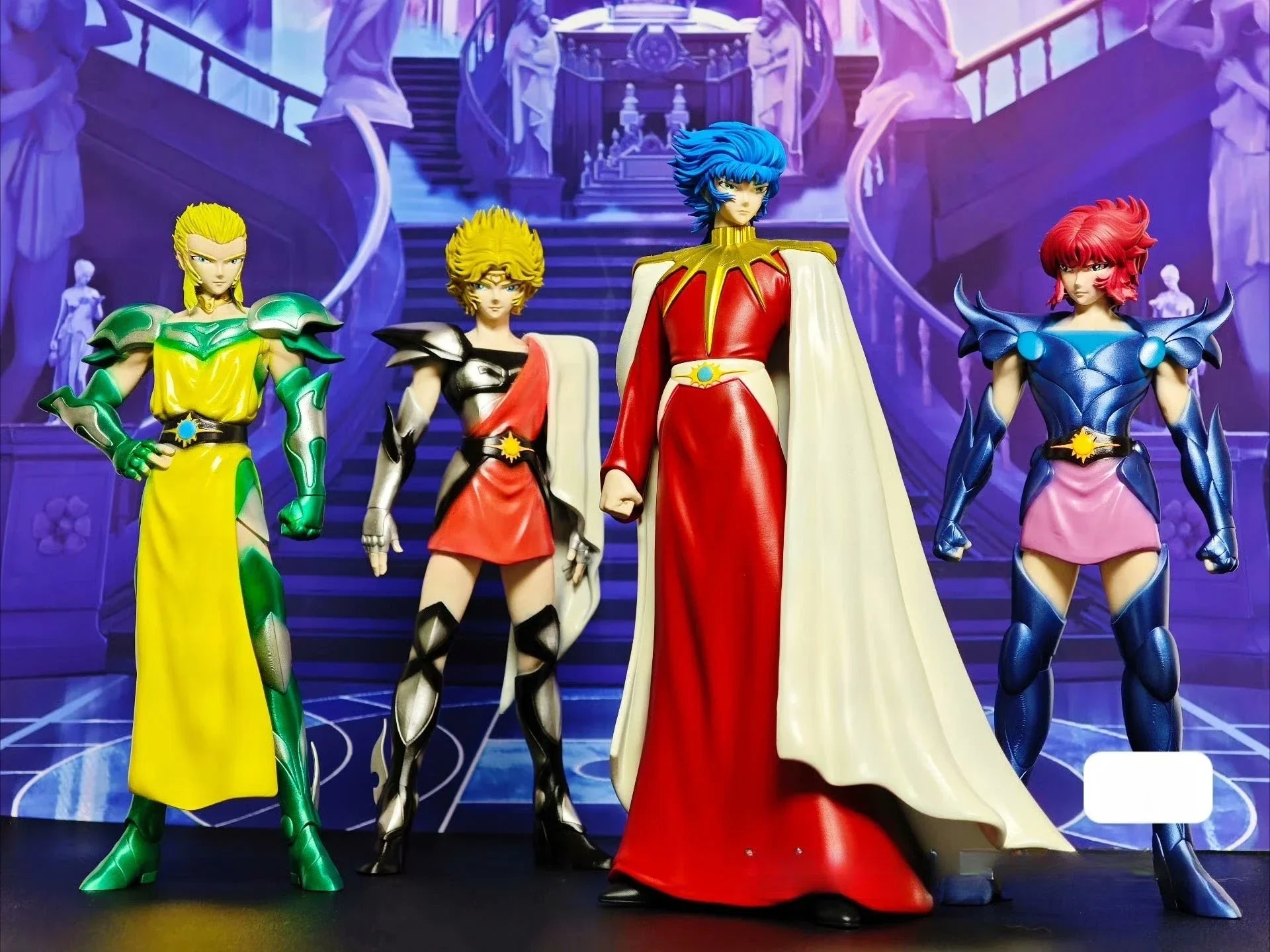 Rare Model Saint Seiya Abel and His Coronis Saints: Aldoras of Carina, Berenike of Coma Berenices, Jaoh of Lynx Statue Figures