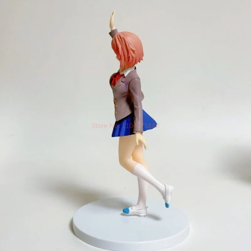 New Anime Doki Literature Student Uniform Club Action Figure Model Cute Pretty Girl Toy Monika Sayori Collectible Toy Xmas Gifts