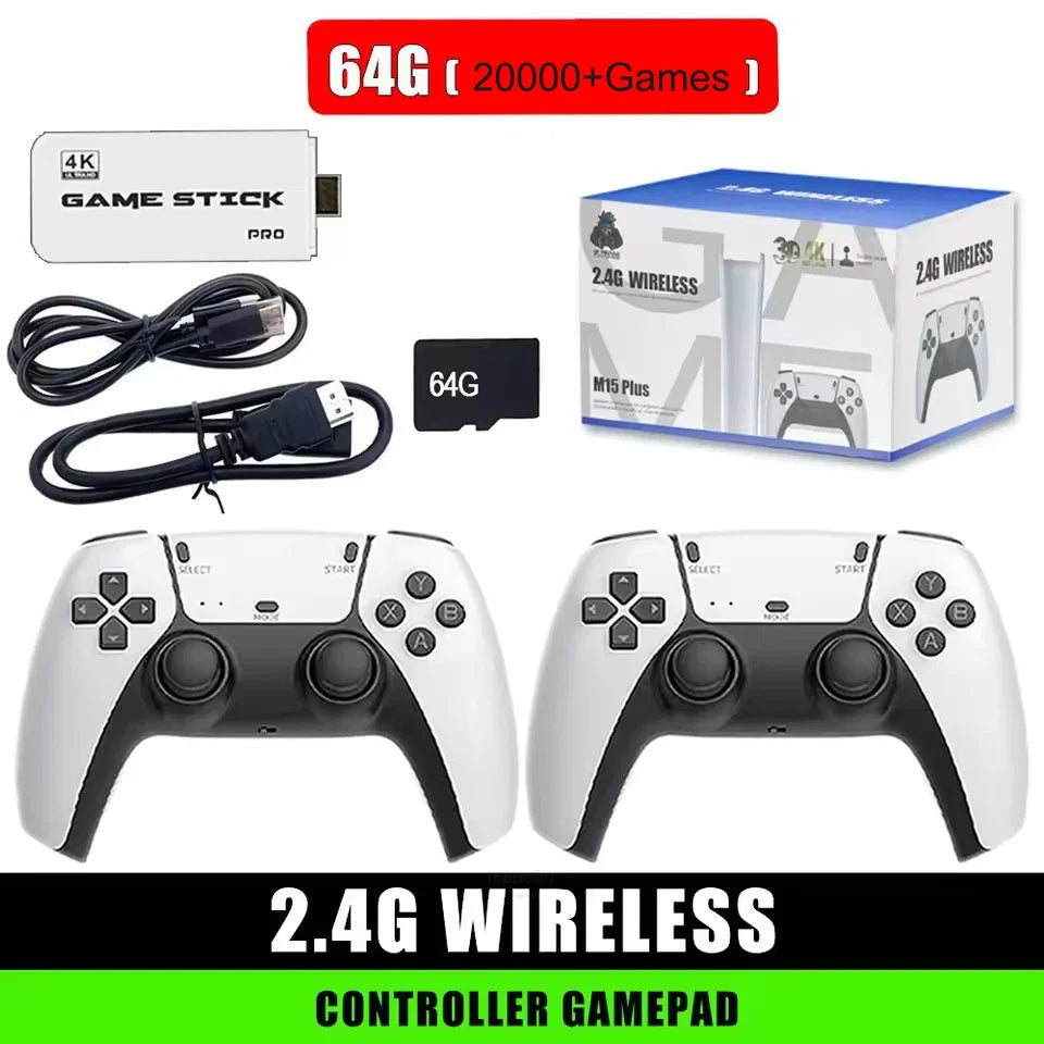 M15 Retro Game Console 64GB 20000+game 4K High-definition Output Handheld Video Game Stick 20+emulator GBA PS1 Arcade Game