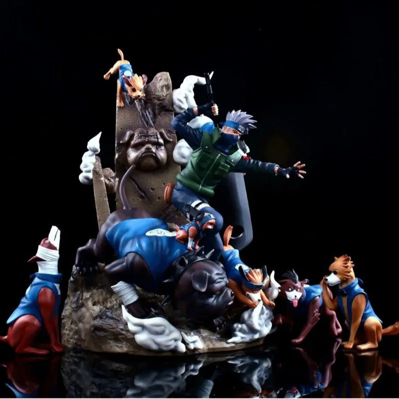 37m Cartoon Figures Hatake Kakashi Dog Two-headed Statue Anime Collection Model Desktop Ornament Decorations Holiday Gifts Toys
