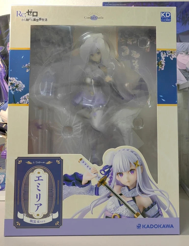 100% Original in Stock Kadokawa KDcolle Re:Zero Kara Hajimeru Isekai Seikatsu Emilia Combat Outfit Ver. Anime Figure Garage Kit