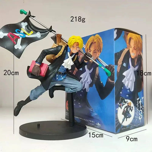 18CM Sabo Figur Anime ONE PIECE Süß Lauf Anti-Flag Drei Brüder Desktop Golf Kunstwerk Modell Spielzeug Geschenk Sammlung Ornamente PVC