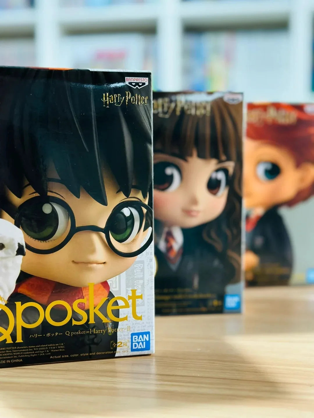 14cm Original Bandai Q Posket Harrys Potter Series Version Role Draco Malfoy Hermione Action Figure Anime Collectible Kids Dolls