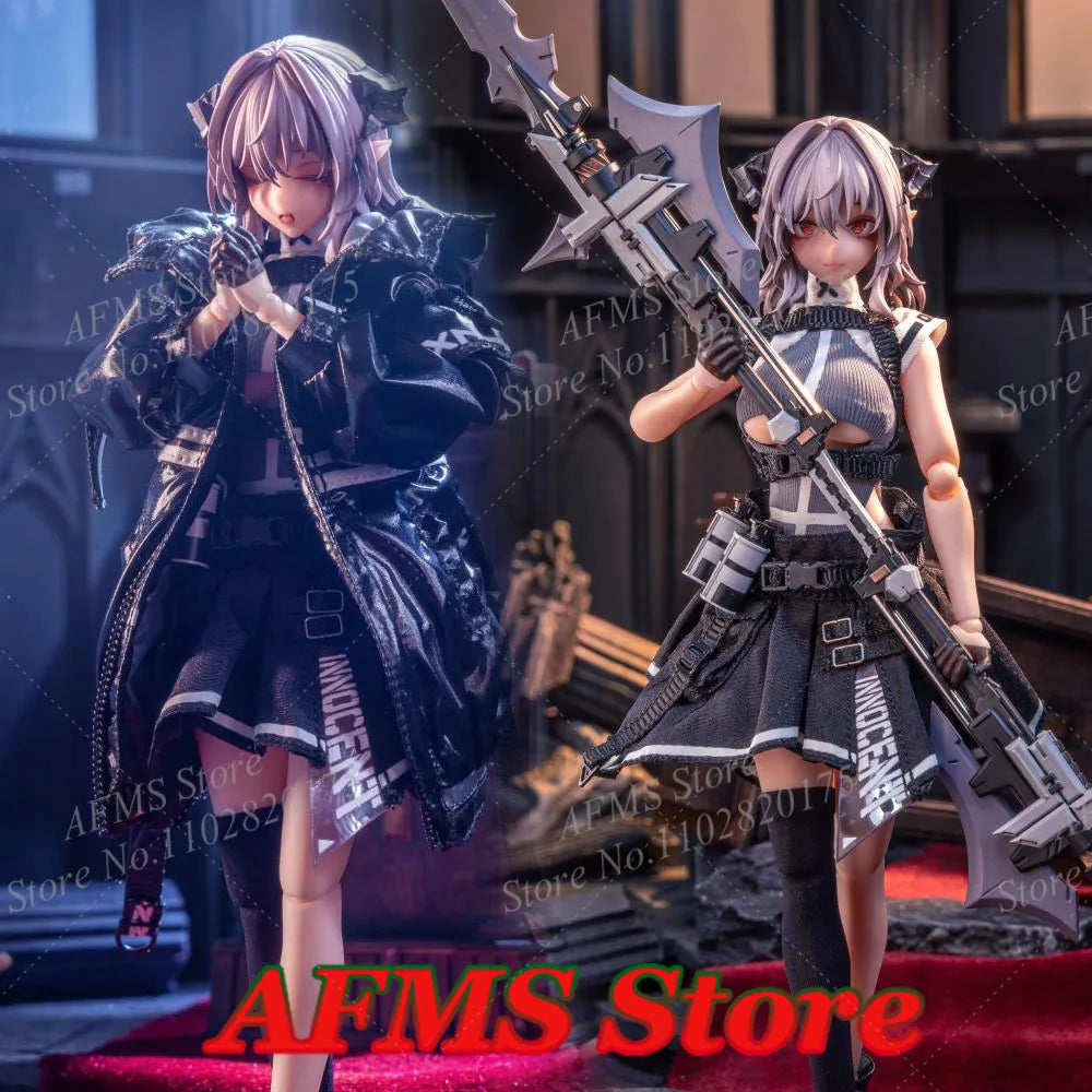HASUKI PA009 Sammlerfigur im Maßstab 1:12 Friede Charm Dämonen-Nonne Punk Anime Fighting Girl 6 Zoll Frauen Soldat Actionfigur