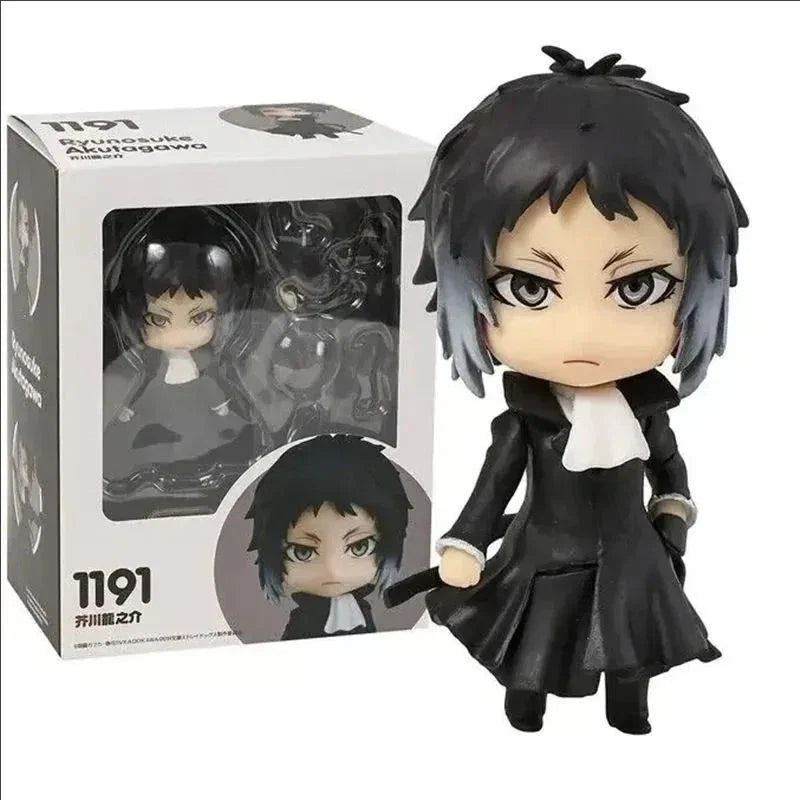 10CM Bungo Stray 1191 Ryunosuke Akutagawa 676 Nakahara Chuya 657 Dazai Osamu PVC Action Figure Toy Anime Q Figurine Model Doll