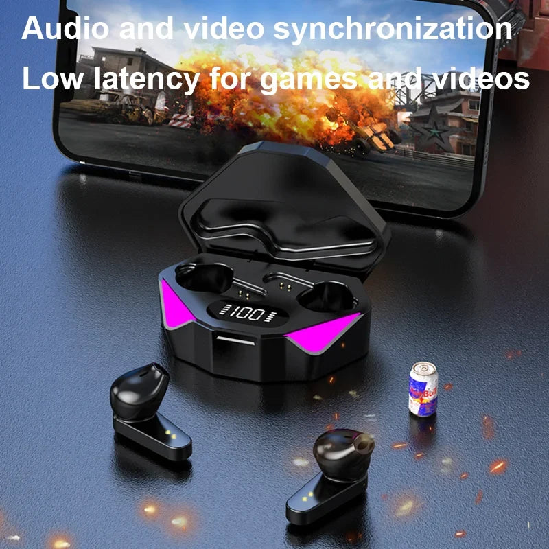 2pcs Bluetooth Earphones Wireless Headphone ENC-Calling Noise Cancelling Headset Low Latency HiFi Stereo Game Handsfree Earphone