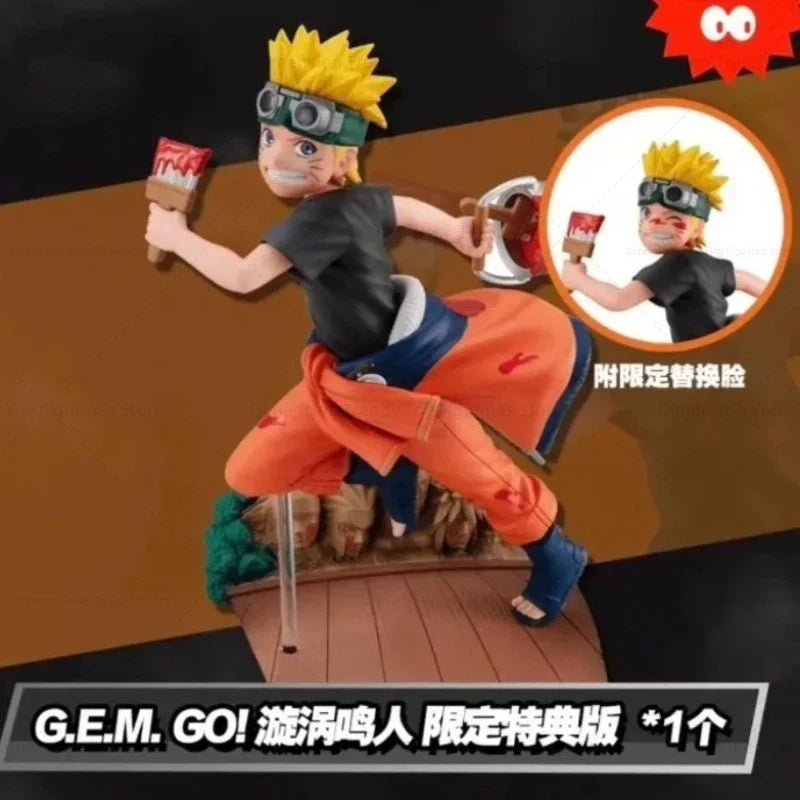 Bandai In Stock MegaHouse Anime Naruto G.E.M. Go! Naruto Uzumaki Uchiha Sasuke Haruno Sakura Action Figure Model Toy Gifts DT