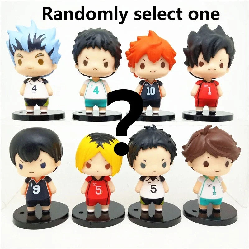 High Quality 7-8 Cm 8pcs Set PVC Anime Figure Hinata Shoyo Kageyama Tobio Q Version Cartoon Model Kids Toy For Children Collecti
