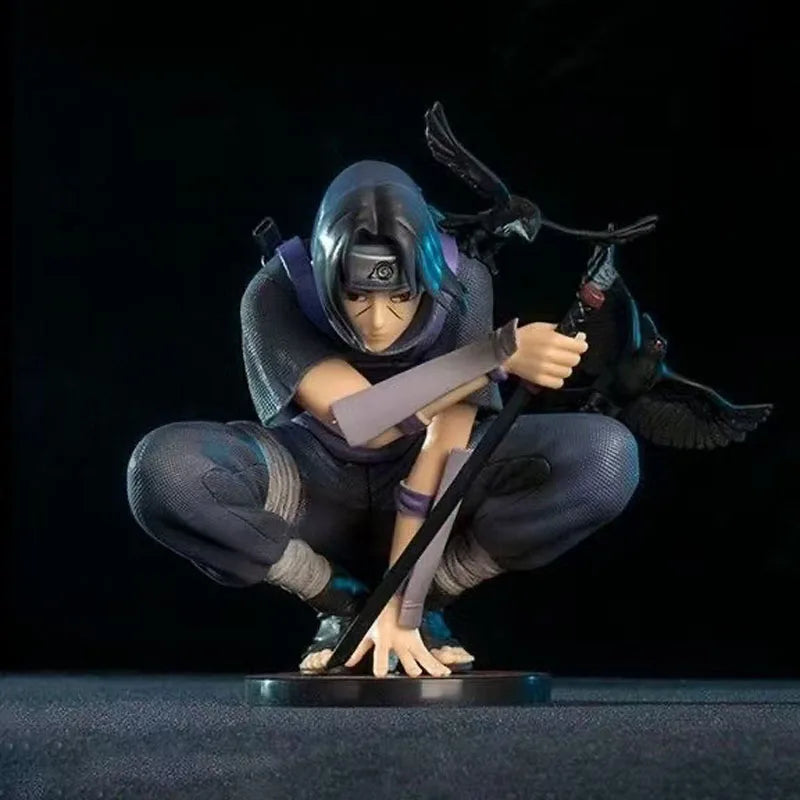 Anime Naruto Gk Uchiha Itachi Dark Department Squatting Crow Illusion Action Figures Doll Model Decoration Statue Toys Gifts