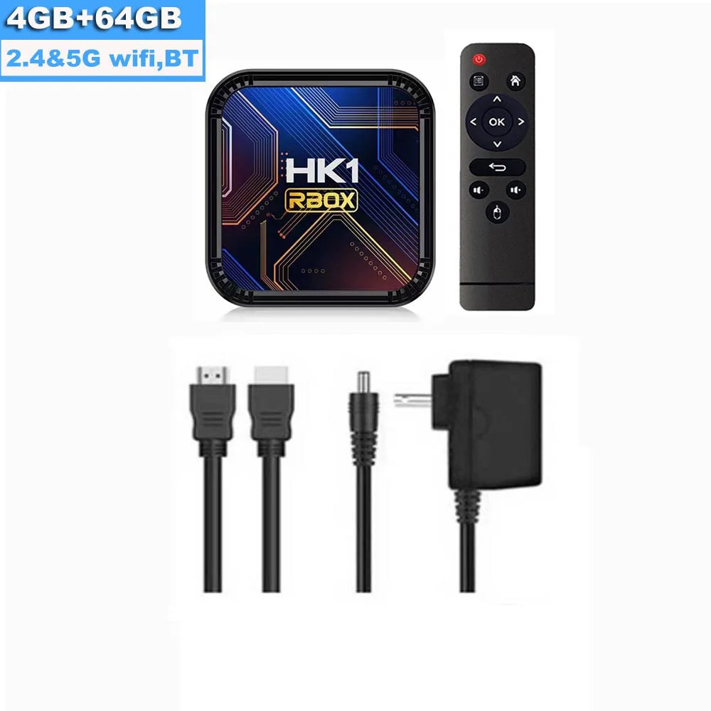 HK1 RBOX K8S Android 13.0 TV Box OTA Rockchip RK3528 4K 2.4G 5G Wifi6 BT5.0 100M Lan 16GB 32GB 64GB