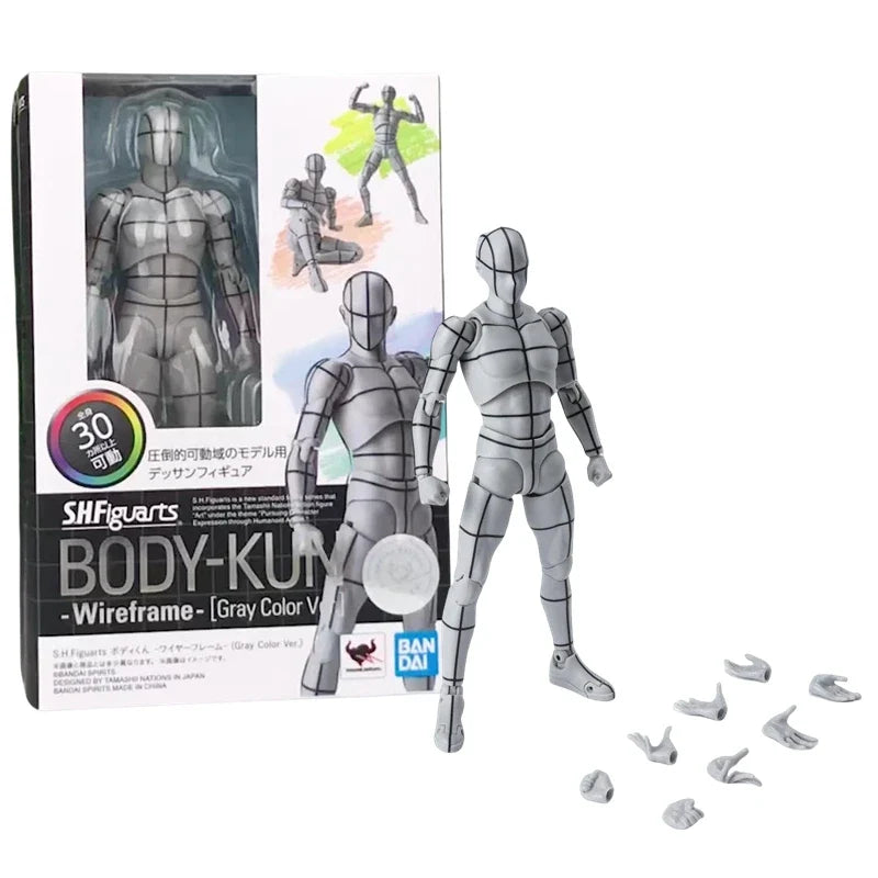 Bandai SHFiguarts B0DY-KUN Wireframe Gray Color Ver Sketch Draw Action Figure Artist Art Painting Drawing Mannequins Movable