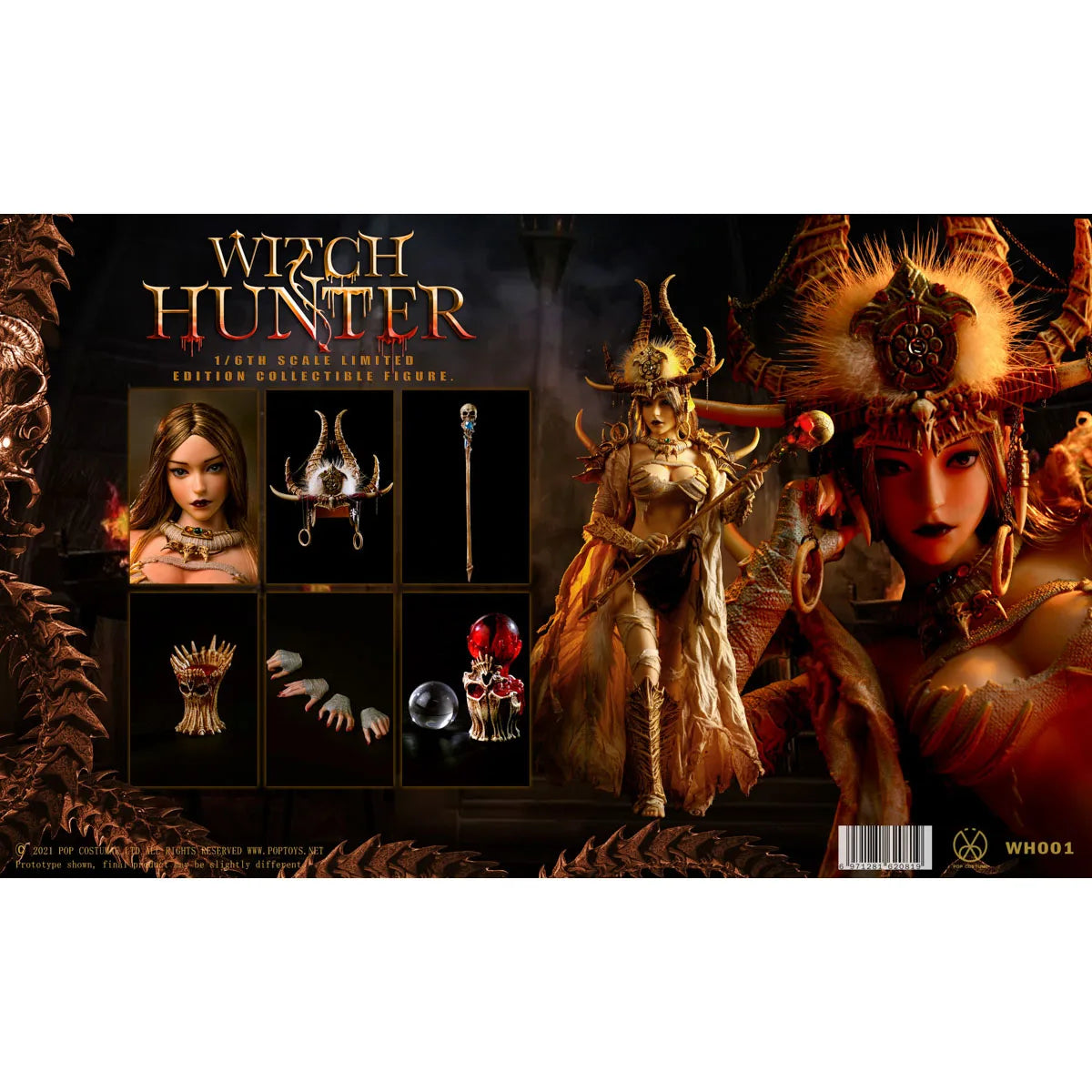 POPTOYS Original WH001 1/6 Witch Hunter Series Afar Undead Banner Finished Product Mobile Soldier Doll Model Toy Gift in Stock