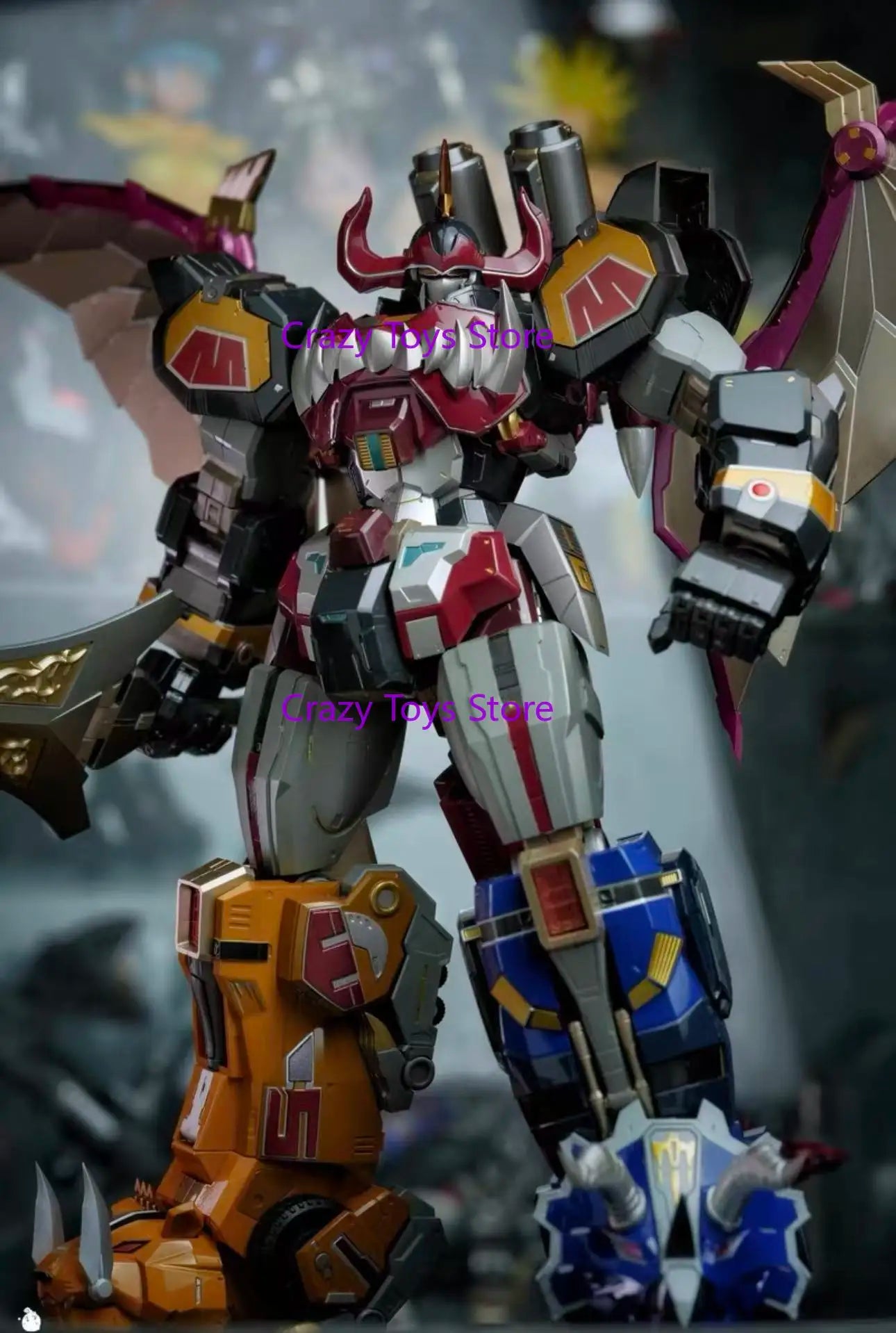 In Stock New Burst Model ZL-01 KO FLAMETOYS BEAST Dragon King Caesar Megazord Alloy Finished Model Movable Figure.
