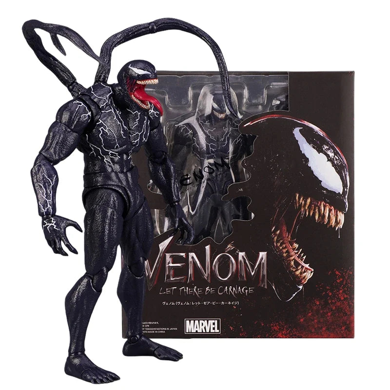 Venom AMAZING YAMAGUCHI Accessory Pack Wings Action Figure Joint Movable Change Face Statue Model Collectible kids for Toy Gift