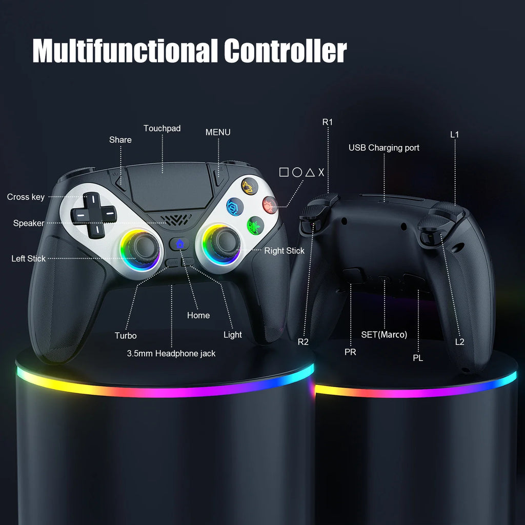 Controller for PS5/Playstion 5 Pro/Slim/PC Wireless Gamepad Hall Effect Trigger RGB Turbo Vibration Programmable Button Joystick
