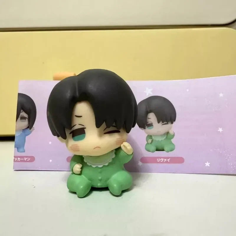 Attack on Titan Gashapon Toys Eren Jaeger Mikasa Ackerman Armin Arlert Levi Ackerman Q Version Action Figure Model Ornament Toys