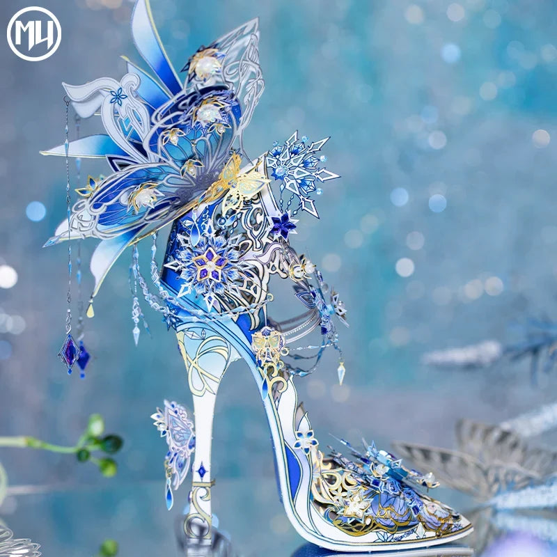 MU Snow Love Magic Crystal Shoes 3D Metal Puzzle Assembly Model Handmade DIY
