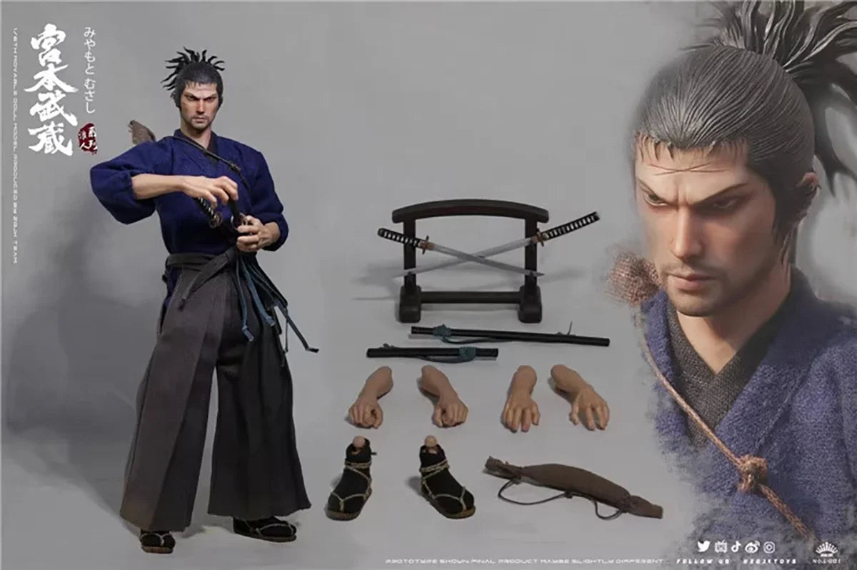 Zgjktoys L-001 1/6 Scale Male Soldier Martial Arts Japanese Samurai Miyamoto Musashi Full Set 12" Action Figure Model
