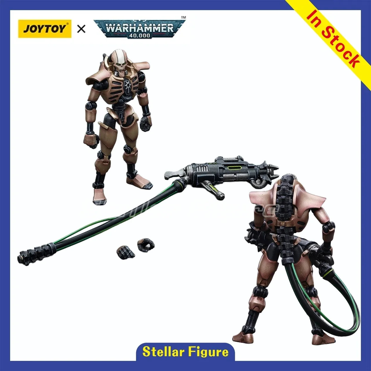 【SF】JOYTOY 1/18 Action Figure Necrons Szarekhan Dynasty Lmmortal with Tesla Carbine Model Toys Gifts Collection Ornaments