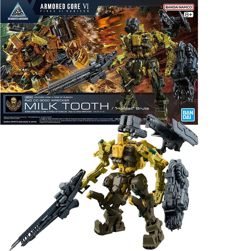 Bandai Genuine 30MM ARMORED CORE Ⅵ RaD CC-3000 WRECKER MILK TOOTH & BD-011 MELANDER Anime Action Figure Assembly Model Toy Gift