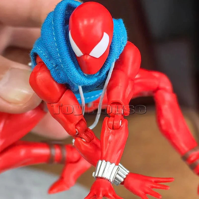 In Stock Ct Toys Spiderman Mafex 186 Scarlet Spider The Amazing Comic Version Anime Action Figure Model Figurine Toys Kids Gift