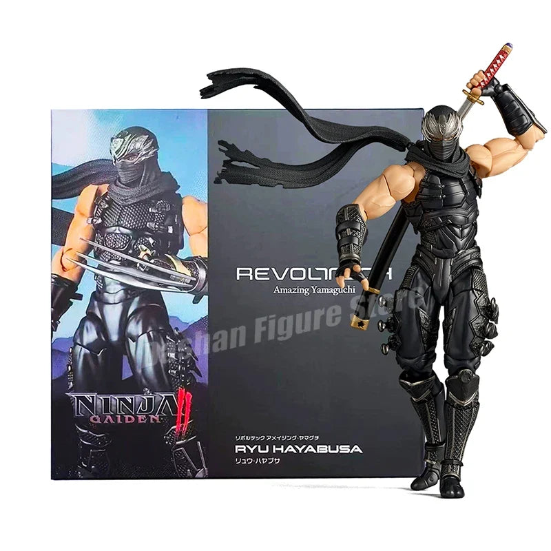 Revoltech Ninja Gaiden RYU HAYABUSA Action Figure Kaiyodo Amazing Yamaguchi Razor’s Edge Figurine 17cm PVC Collection Model Toys
