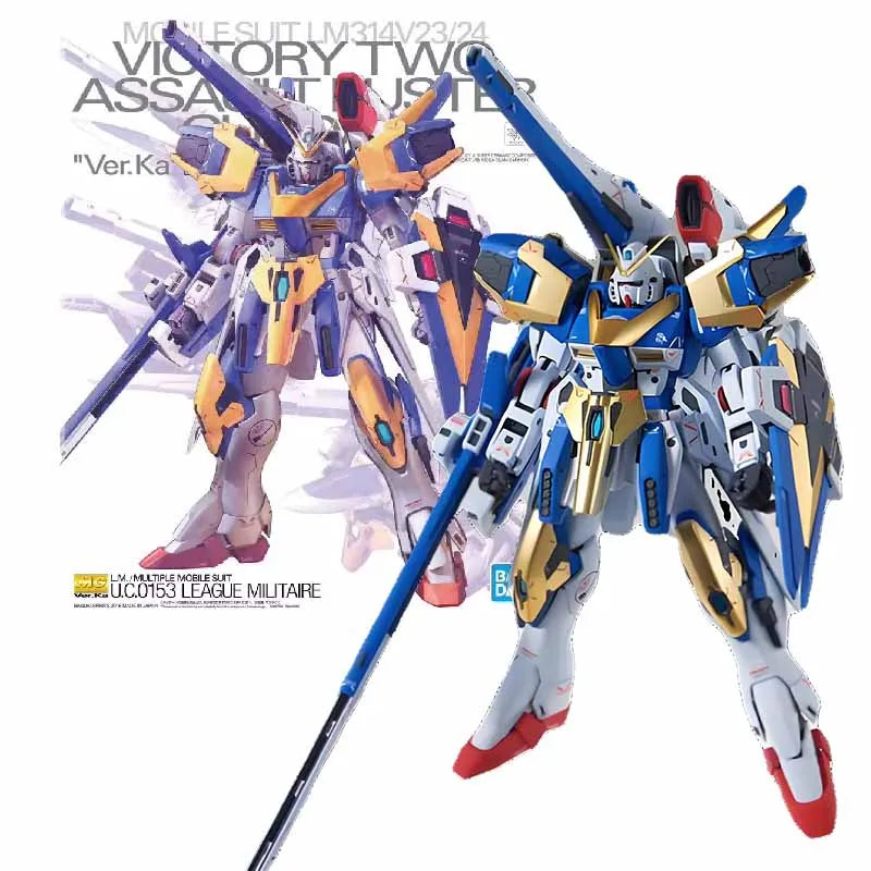 Bandai Original GUNDAM MG 1/100 Series VICTORY TWO ASSAUIT-BUSTER VER.KA Anime Action Figure Assembly Model Toys