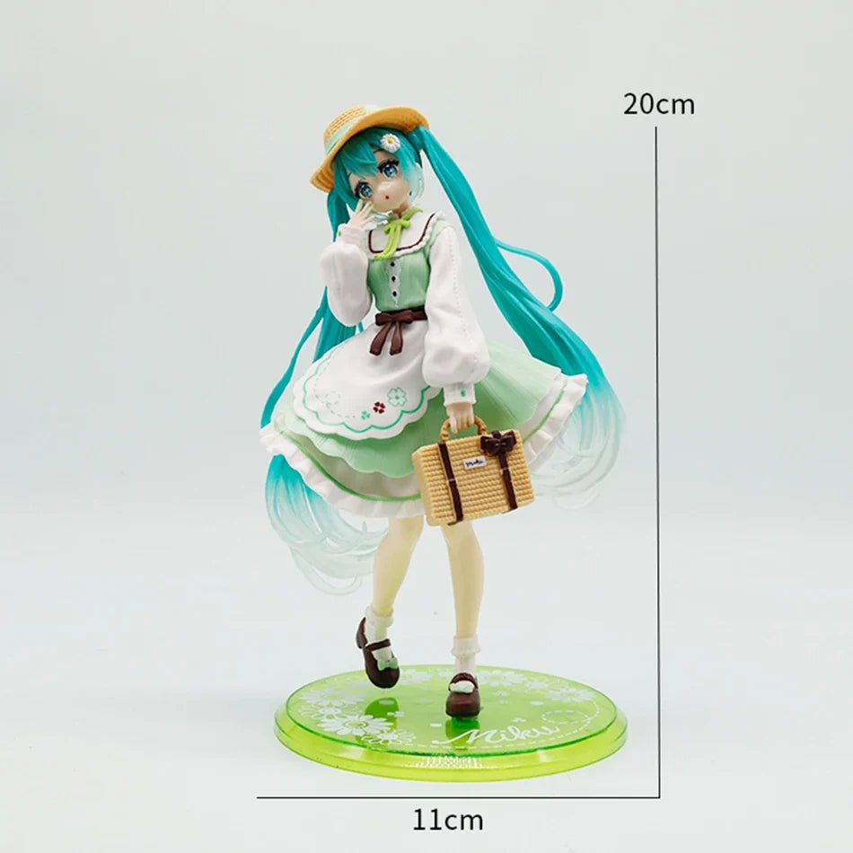 Christmas Anime 20cm Standing posture Green Dress PVC Action Figure Model Doll Decoration for Valentine's Day Gift