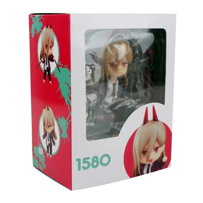 10Cm Chainsaw Man Anime Figure #1580 Power #1560 Denji Power Cartoon Q Verision Collectile Model Doll Action Figure Toys Gifts