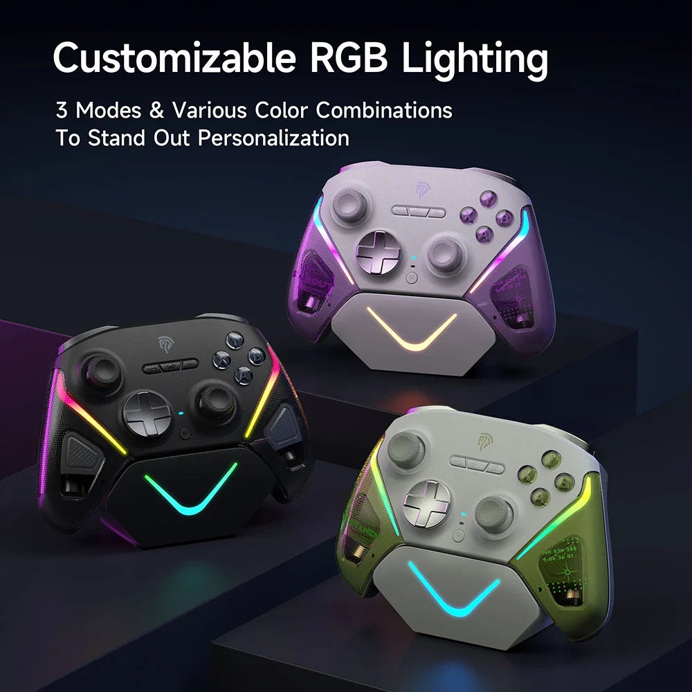 EasySMX TMR Stick Controller D10 Wireless Gamepad Compatible with PC/Switch/Steam/Phone/TV, Charging Dock, Micro Triggers