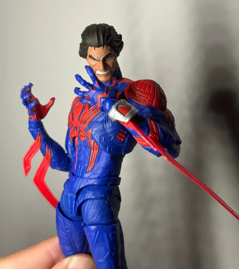 SHF Spider-Man 2099 Miguel O'Hara With Two Realistic Head Sculptures Universal Movie Action Figure Collectible Toy