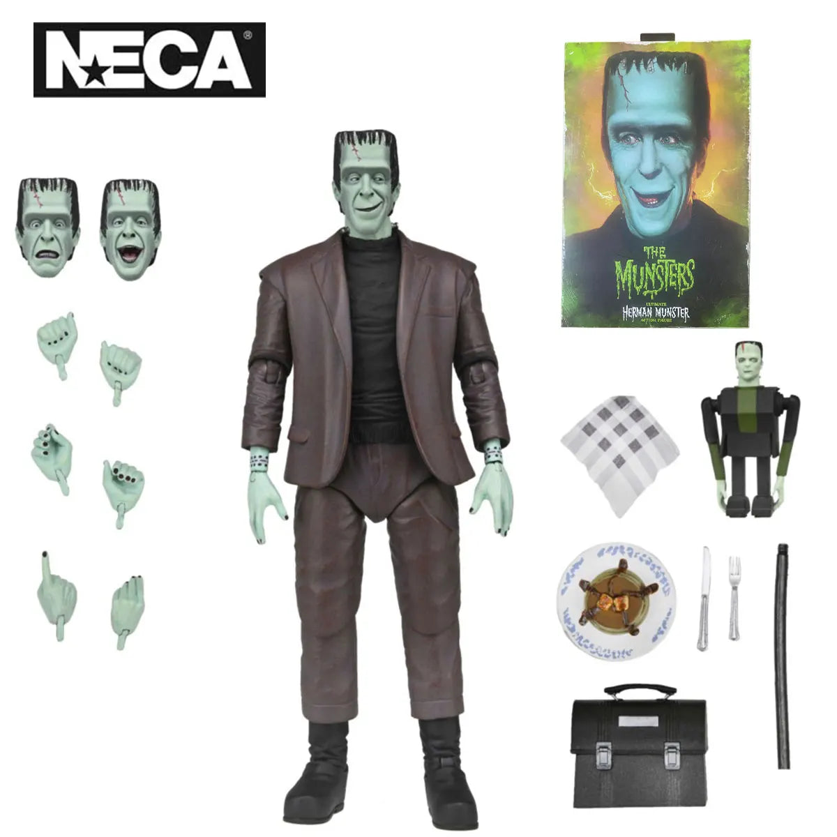 NECA 56090 Toys Rob Zombie's The Munsters Action Figure Ultimate Herman Munster 18 cm Collection Gift Original Model Doll Figure