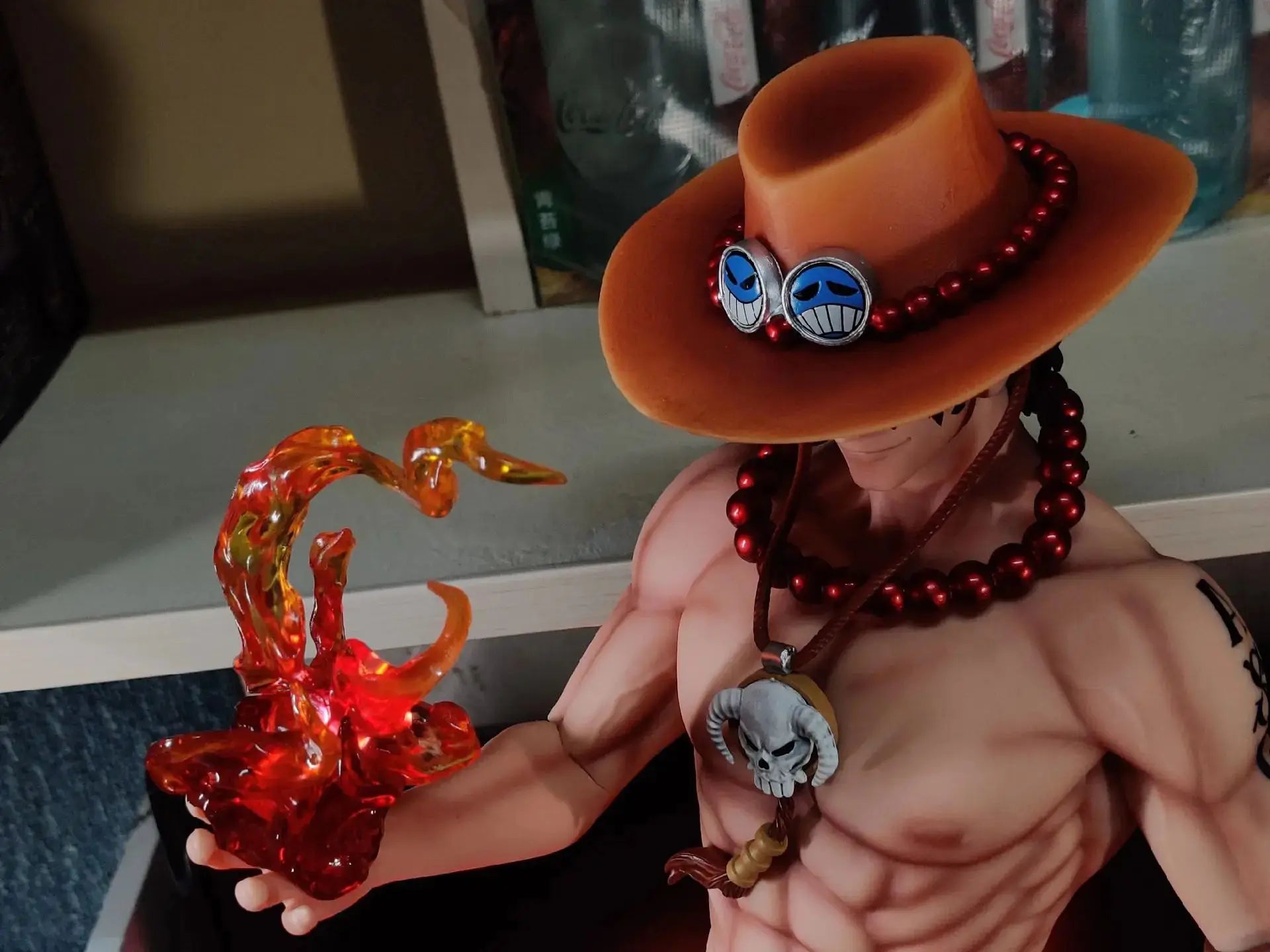 One Piece JT Studio Light-Up Ace 70cm PVC Statue - Magnetic Dual Head Sculpt Collectible GK model Anime Figure Gift Decor